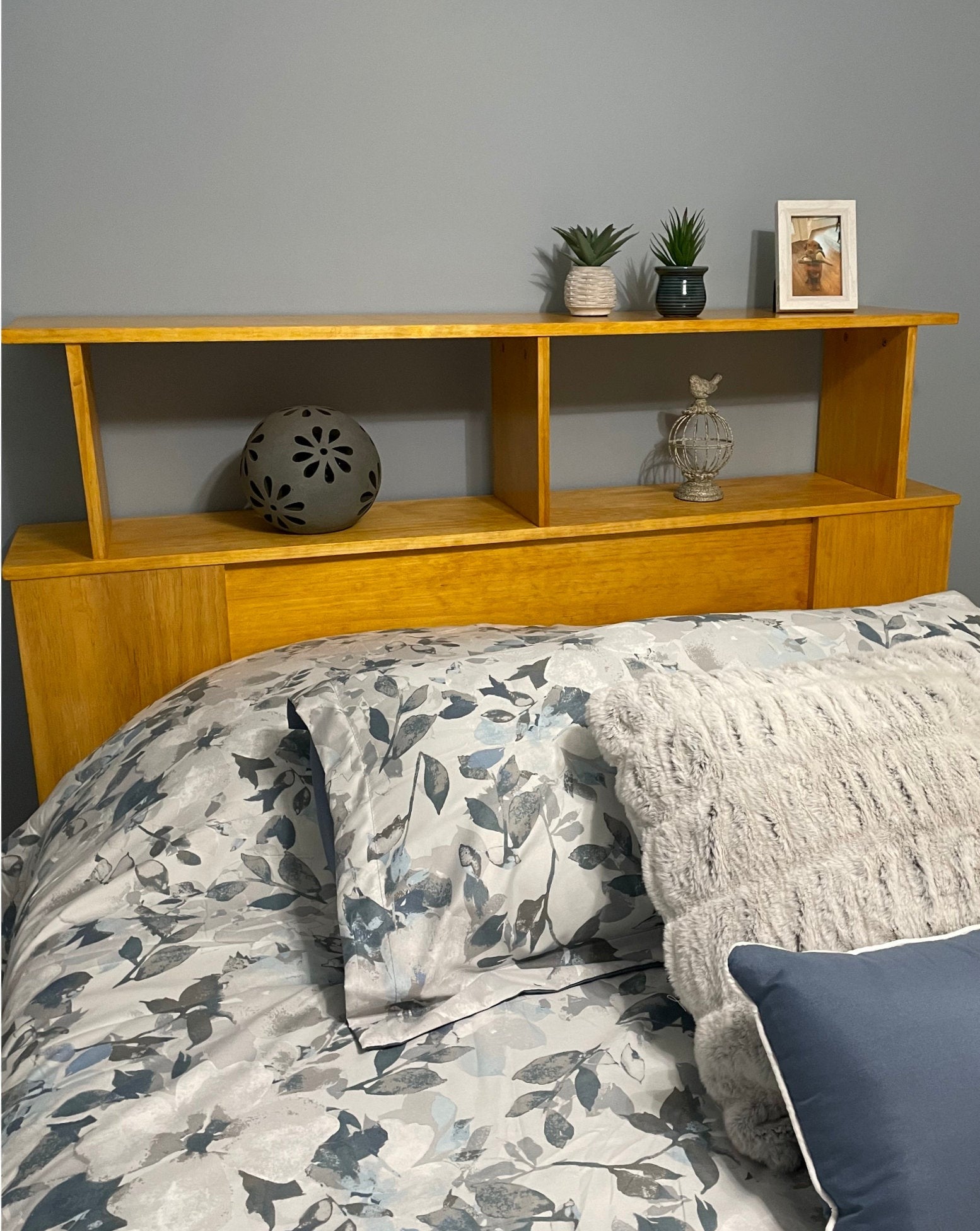 Solid wood store bookcase headboard