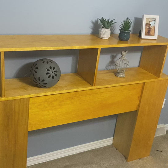 Video of solid wood bookcase headboard